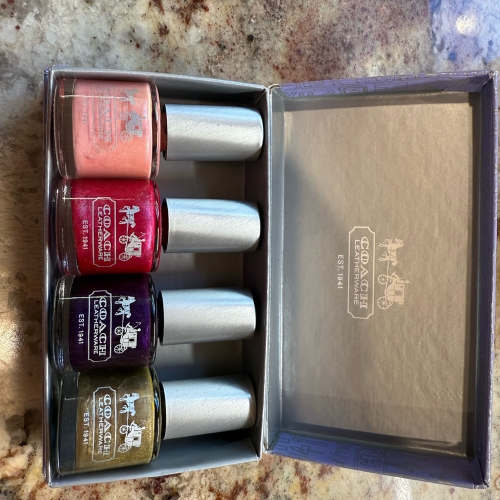 Coach Vibrant Nail Polish Collection - Coral, Plum, Forest, Olive